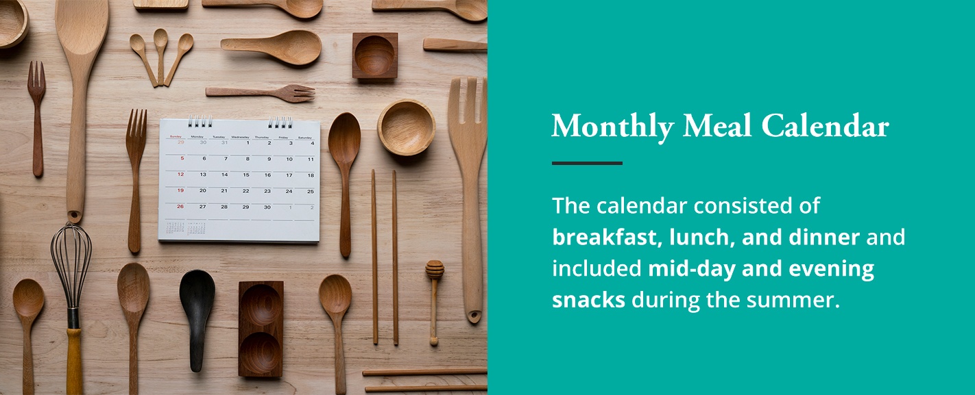 wooden spoons and monthly meal calendar for family bonding