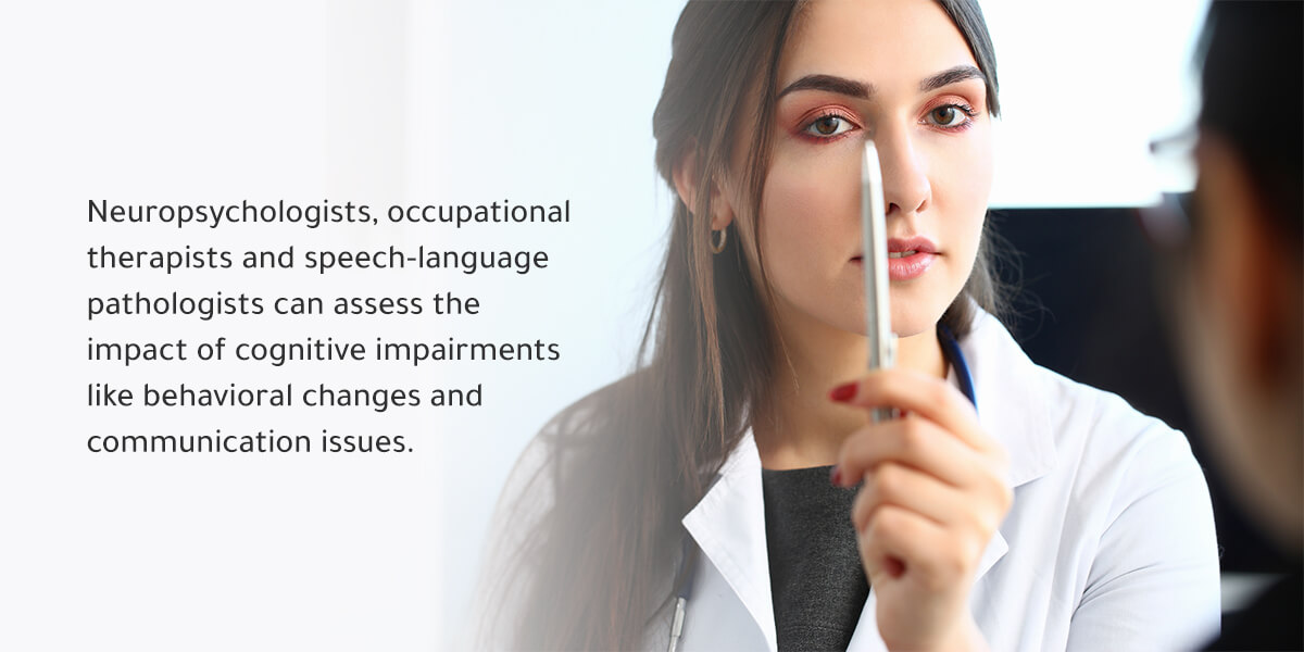 Medical professional testing eyesight